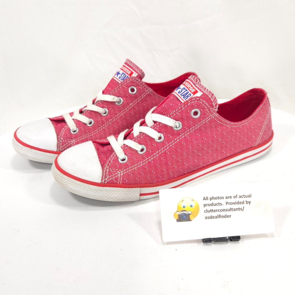 Converse All Star Lace Up Athletic Sneaker Shoe Womens Size 9 547307F Red